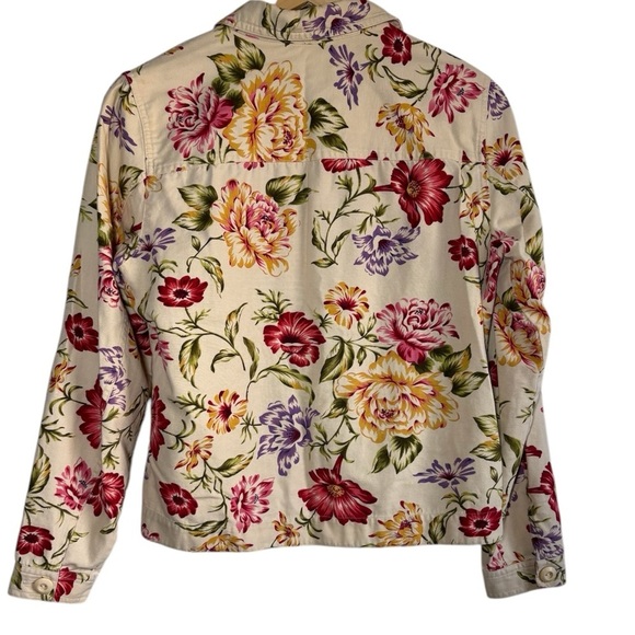 Coldwater Creek Women Button Down Jacket Small Grandma Floral Cottagecore - Picture 2 of 8